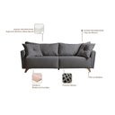 Ver imagem 6 de Sofá fixo Gales 1,90m Tecido Veludo Pés Natural