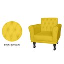 Ver imagem 2 de Poltrona Decorativa Classic Capitonê Suede Diversas Cores - DS Estofados - Amarelo