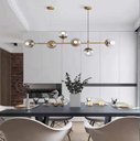 Ver imagem 1 de Lustre Pendente Jabuticaba Globos Vidro Fumê+ 6 Xlâmpadas G45