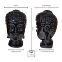 Ver imagem 3 de Escultura Cabeça de Buda Cerâmica Preto Brilhante 26,5cm Columbus Gold