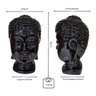 Escultura de Cabeça de Buda na Cor Preta, em Cerâmica Brilhante - 2