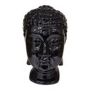 Ver imagem 1 de Escultura Cabeça de Buda Cerâmica Preto Brilhante 26,5cm Columbus Gold