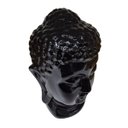 Ver imagem 4 de Escultura Cabeça de Buda Cerâmica Preto Brilhante 26,5cm Columbus Gold
