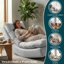 Ver imagem 5 de Kit 2 Poltronas com Leve Balanço Bouclé Premium de Luxo Balance para Sala Quarto Área de Leitura Con