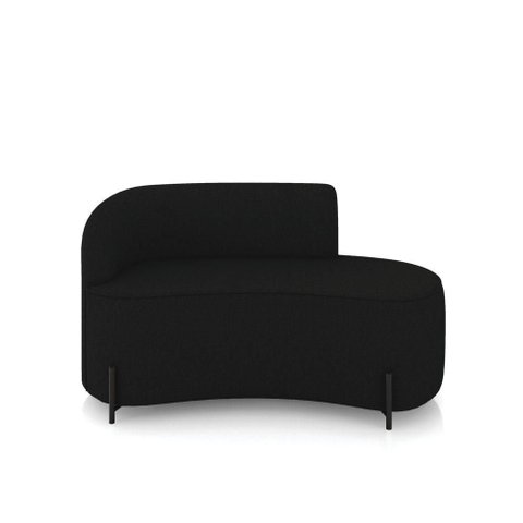 Sofá 2 Lugares Orgânico 140cm Pé Ferro Preto Morgan Linho Preto