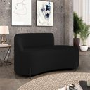 Ver imagem 4 de Sofá 2 Lugares Orgânico 140cm Pé Ferro Preto Morgan Linho Preto