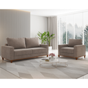 Ver imagem 1 de Conjunto Estofado Living 3 Lugares + 1 Poltrona Napoles Linho Kaki - Casa Giulia