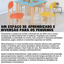 Conjunto Mesa Infantil com 4 Cadeiras Multicolorida:colors - 4