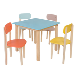 Conjunto Mesa Infantil com 4 Cadeiras Multicolorida:colors - 1