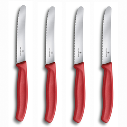 Kit 4 Facas Victorinox Swiss Classic - Lâmina Serrilhada Extremamente Afiada - 11 Cm - Vermelha - 6. - 2