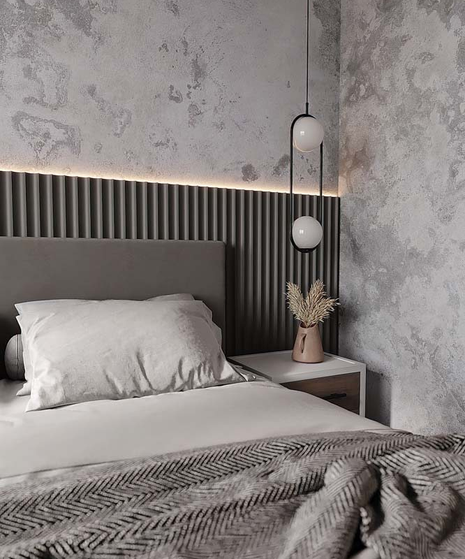 Cabeceira Ripada Queen Painel Modular em MDF 169x90cm fita:Cinza ...