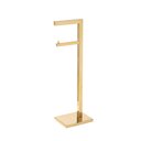 Ver imagem 1 de Papeleira Vertical Piso 1 Rolo Porta Papel Higiênico 50cm Banheiro Aço Inox Polido Dourado Linha Lar