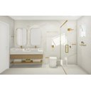 Ver imagem 4 de Papeleira Vertical Piso 1 Rolo Porta Papel Higiênico 50cm Banheiro Aço Inox Polido Dourado Linha Lar