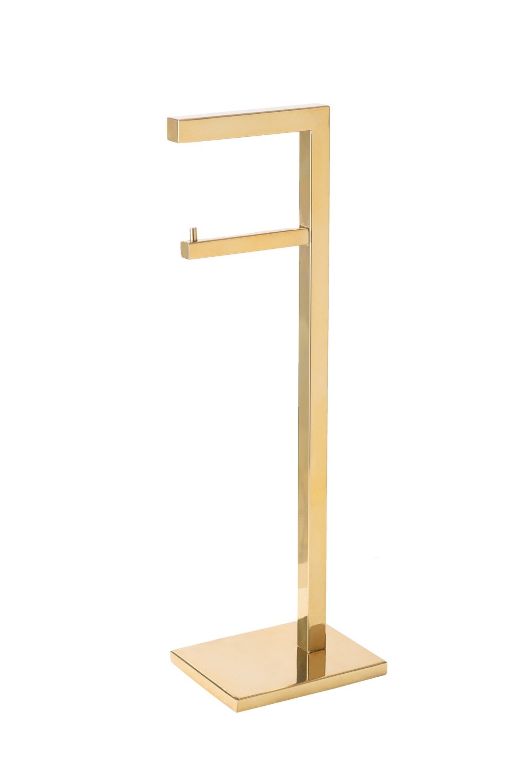 Papeleira Vertical Piso 1 Rolo Porta Papel Higiênico 50cm Banheiro Aço Inox Polido Dourado Linha Lar - 2