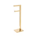 Ver imagem 2 de Papeleira Vertical Piso 1 Rolo Porta Papel Higiênico 50cm Banheiro Aço Inox Polido Dourado Linha Lar