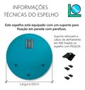 Ver imagem 4 de Espelho Banheiro Decorativo LED Frio Redondo Iluminado Sala Quarto 60cm: