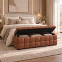 Ver imagem 2 de Recamier Baú Cama Queen 193cm Banco Puf Estofado