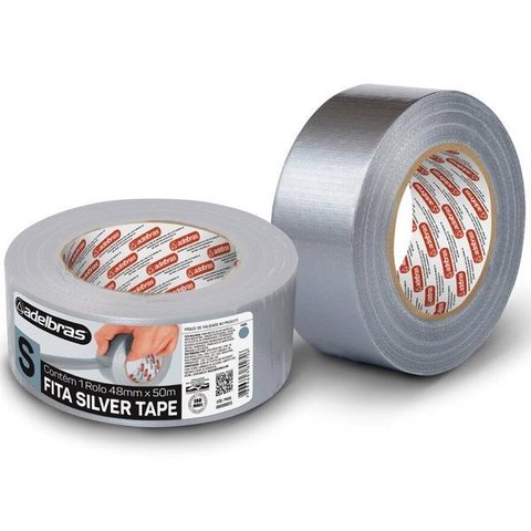 Fita Adesiva Silver Tape Reforçada 48mm X 50m Prata