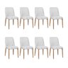 Kit 8 Cadeiras de Jantar Montana Estrutura Aço Carbono Laminado Natural com Estofado Linho Cru - 1