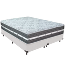 Ver imagem 1 de Cama Box Branco e Colchão Black Graphite Molas Ensacadas King 193x203x32 Anjos