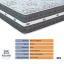 Ver imagem 2 de Cama Box Branco e Colchão Black Graphite Molas Ensacadas King 193x203x32 Anjos