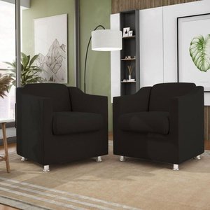 Poltrona Tilla Sala de Espera em Suede Balaqui Decor Preto