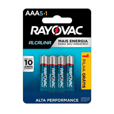 Pilha Alcalina Aaa6 Rayovac Cartela com 06 Unidades