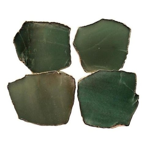 Porta Copos Quartzo Verde Banhados Bordas (10 A 13 Cm) 4 Un