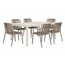 Ver imagem 1 de Kit 1 Mesa Creta 140x72cm e 6 Cadeira Tulum em Polipropileno