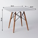 Ver imagem 4 de Mesa de Jantar com 4 Cadeiras Pretas Eames Tampo Quadrado Branco 90cm - Up Home
