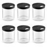 6 Potes Farinheiros Porta Mantimentos Transparente com Tampa Preta de Plástico Uz - 1