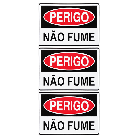 Combo 6 Placas De Sinalização Perigo Não Fume 30x20 Acesso - S-218 F9e