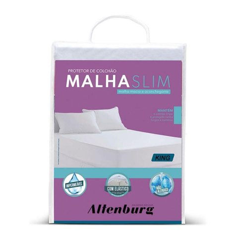 Protetor de Colchão King Impermeável Altenburg Malha Slim - Branco