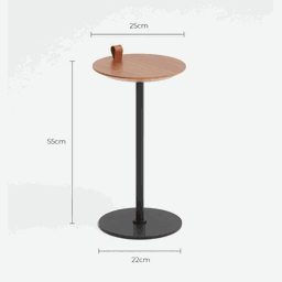 Mesa de Apoio Halter - Tampo Carvalho - Base Aço Carbono - Altura 55cm - 5