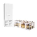 Ver imagem 2 de Quarto Montessori Mini Cama Giulia e Guarda-Roupa Curió 2 Portas Casatema MadeiraOriginals Branco