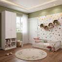 Ver imagem 1 de Quarto Montessori Mini Cama Giulia e Guarda-Roupa Curió 2 Portas Casatema MadeiraOriginals Branco