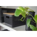 Ver imagem 7 de Cesto Organizador Grid com Tampa de Bambu 20l Preto - ou