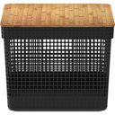 Ver imagem 4 de Cesto Organizador Grid com Tampa de Bambu 20l Preto - ou