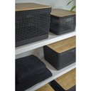 Ver imagem 2 de Cesto Organizador Grid com Tampa de Bambu 20l Preto - ou