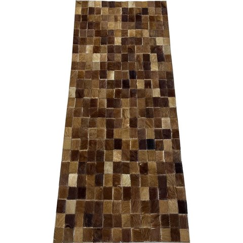 Tapete de Couro Passadeira Castanho 0,50x1,20 sem Bordas