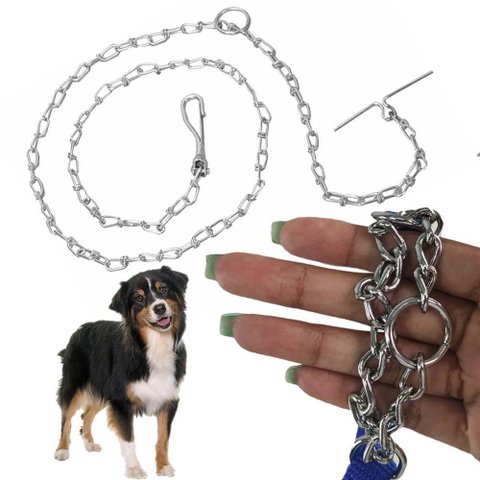 Coleira Ajustavel Semi Enforcadora Cao Pet de Aço Zincad