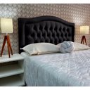 Ver imagem 2 de Cabeceira Queen Estofada Capitonê Provençal Corano Preto 160 X 120 Plus Rbl