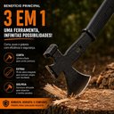 Ver imagem 6 de Machadinho Tatico Militar Camping 3 em 1 Machado Tomahawk Martelo em Aco Pe de Cabra Cabo Emborracha