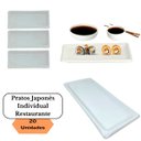 Ver imagem 6 de Jogo 20 Pratos Sushi Kakusara Retangular Porcelana Branco Prattos