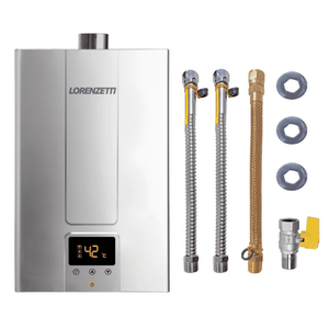Aquecedor de Água a Gás Lorenzetti Lz 2300 De-i 23 Litros Inox Gás Glp com Kit Ligação