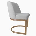 Ver mais imagens de Kit 5 Cadeiras De Jantar Cléo Base Ouro Fosco Linho Bouclê Off White - CasaePoltrona
