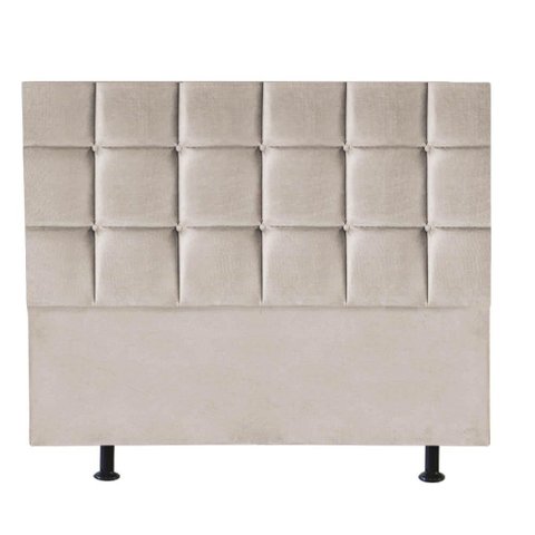 Cabeceira Estofada Cama Box Casal King 195cm Espanha Corino Bege- Mabe Magazine