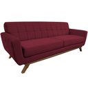 Ver imagem 1 de Sofá 04 Lugares 230cm com Base de Madeira Miami Veludo Marsala - CasaePoltrona