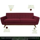 Ver imagem 3 de Sofá 04 Lugares 230cm com Base de Madeira Miami Veludo Marsala - CasaePoltrona