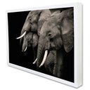 Ver imagem 2 de Quadro Decorativo Elefantes em Moldura Caixa Tacolado Moldura Trad 1cm Branca sem Vidro 30 X 40cm